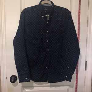 AEO NAVY STAR BUTTON DOWN